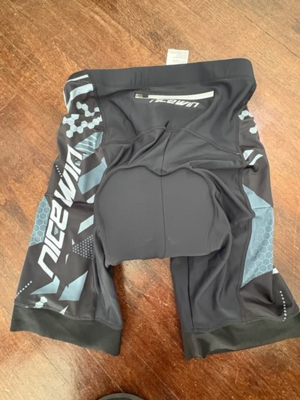 NiceWin Padded Cycling Shorts Mens XL Black NWT Zipper Pocket - Picture 5 of 8